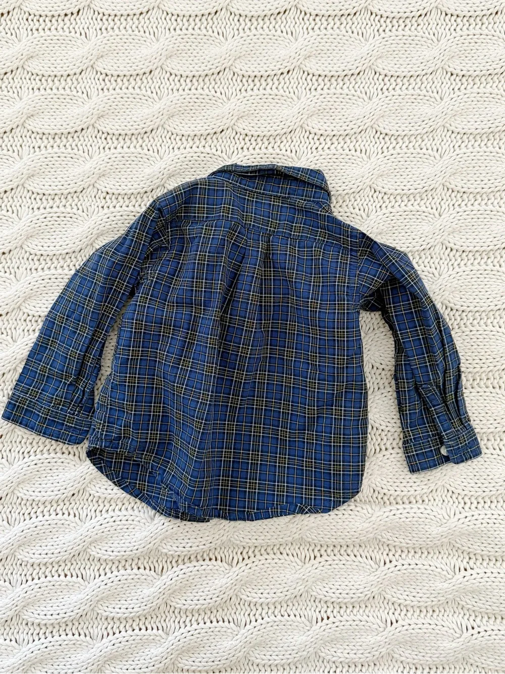 Ralph Lauren Boys Navy & Yellow Plaid Button-Down Shirt